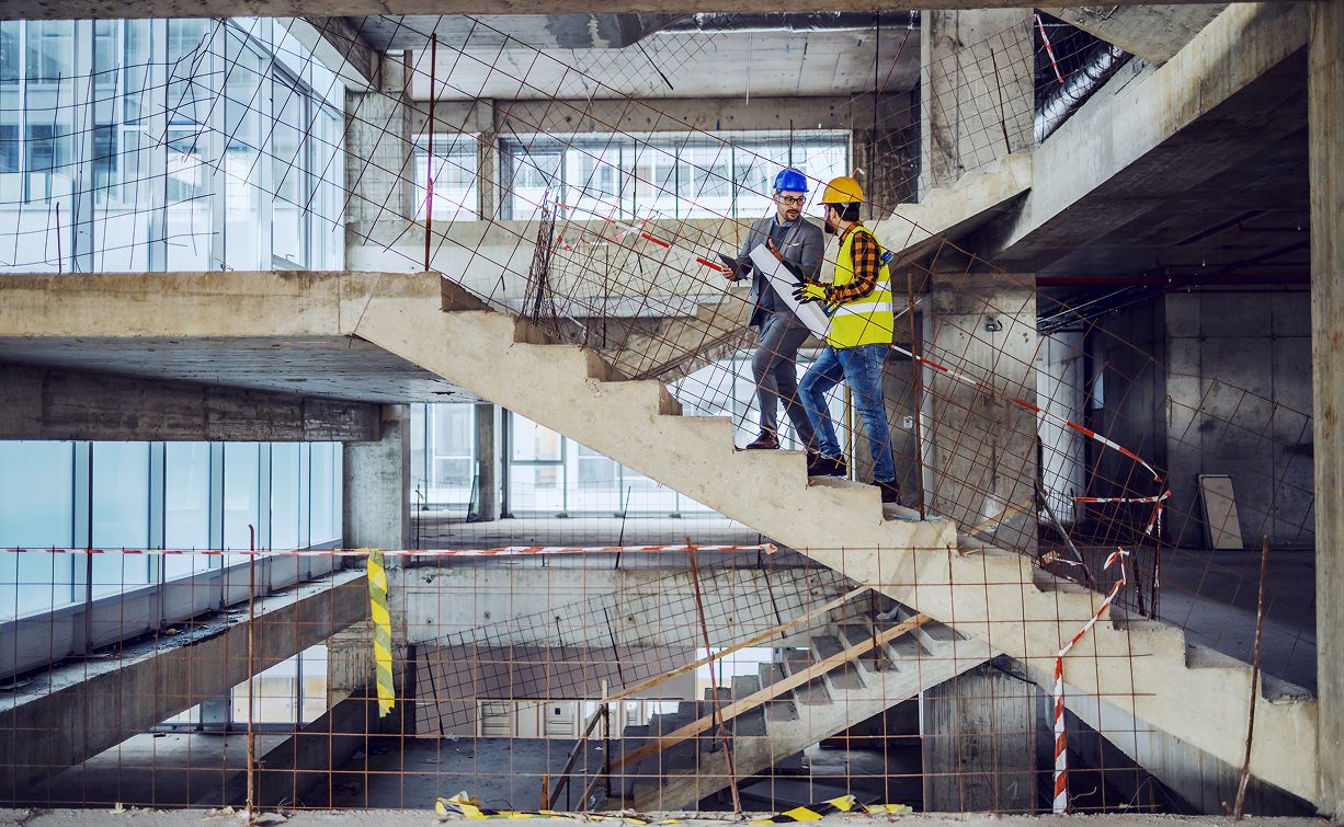 Construction team on a job site