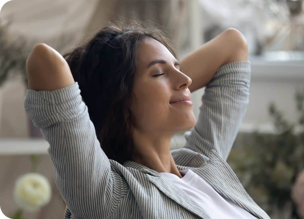 Residents relaxed in a condo environment
